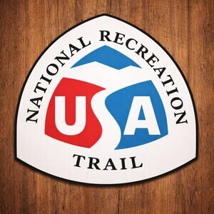 National Recreation Trail Sign Route Marker USA Travel Hike Camp Outdoors